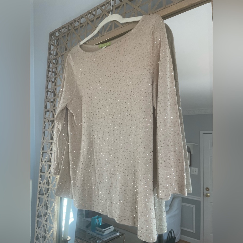 Sigrid Olsen Women’s Sparkly Camel Color Silk & M… - image 2